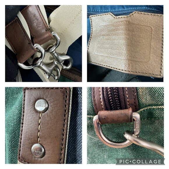 COACH F93234 HERITAGE WEB CANVAS PIECED STRIPE ROLL DUFFLE - Picture 12 of 13